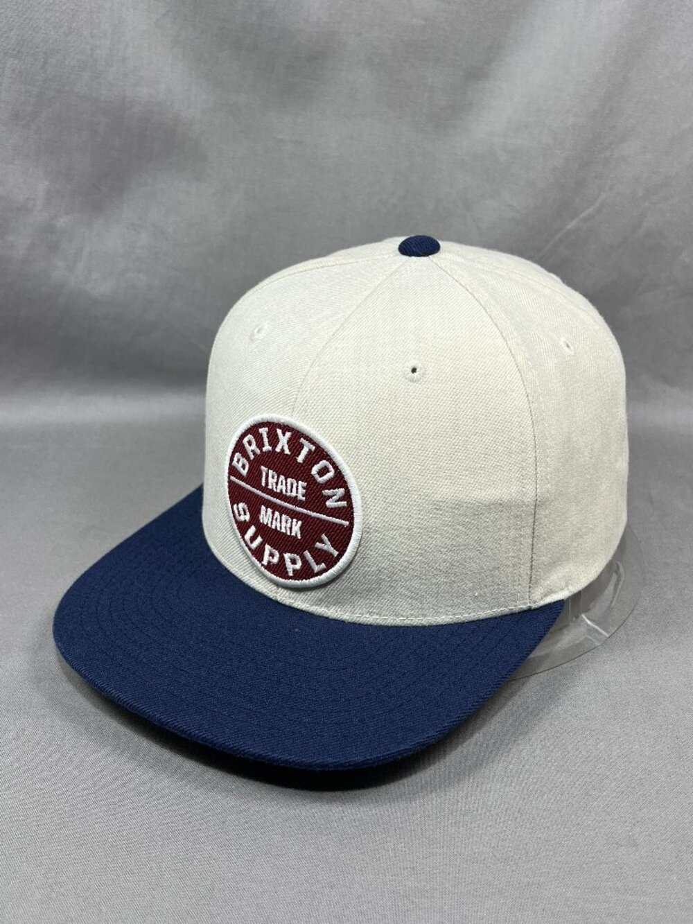Brixton Supply Snapback Hat Cream Adjustable Surfer Hooligan Skater Patch Mens